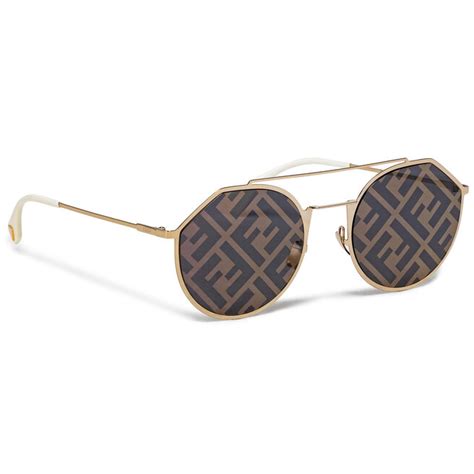 fendi ff m 0021|Fendi Gold Rectangular Sunglasses FF M0021/S .